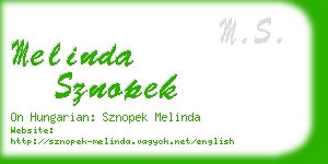 melinda sznopek business card